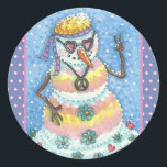 GROOVY雪だるま、PEACE SIGN CHRISTMASスタンプRnd ラウンドシール<br><div class="desc">花の力の日は、ネクタイを染め、平和のサインだった。これらのGROOVY雪だるまのステッカーシート、ラウンド、ブルー/ピンクの水玉模様で少し愛縁どを追加... ... ラップ、ティッシュペーパー、リボン、ギフトラベルなどを探す。スーザンブラックデザイン</div>