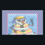 GROOVY雪だるま、PEACE SIGN CHRISTMAS STICKERS Rec 長方形シール<br><div class="desc">花の力の日は、ネクタイを染め、平和のサインだった。これらのGROOVY雪だるまステッカーシート、長方形、青/ピンクの水玉模様と少し愛を追加縁ど... ... ラップ、ティッシュペーパー、リボン、ギフトラベルなどを探す。スーザンブラックデザイン</div>