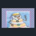 GROOVY雪だるま、PEACE SIGN CHRISTMAS STICKERS Rec 長方形シール<br><div class="desc">花の力の日は、ネクタイを染め、平和のサインだった。これらのGROOVY雪だるまステッカーシート、長方形、青/ピンクの水玉模様と少し愛を追加縁ど... ... ラップ、ティッシュペーパー、リボン、ギフトラベルなどを探す。スーザンブラックデザイン</div>