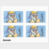 GROOVY雪だるま、PEACE SIGN CHRISTMAS STICKERS Rec 長方形シール (シート)