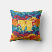 Groovy雲カラフル形 クッション (裏面)