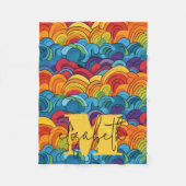 Groovy雲カラフル形 フリースブランケット (正面)