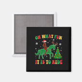 Groovy馬ああ何のおもしろいはクリスマスXに乗る マグネット (正面/裏面)