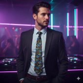 Groovy魔法キノコ – レトロアートネックタイ ネクタイ