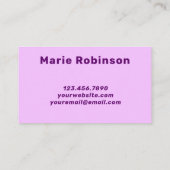 Groovy黒はっきりした紫薄紫ハローネオングロー 名刺 (裏面)