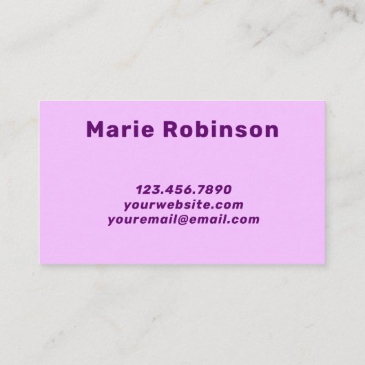 Groovy黒はっきりした紫薄紫ハローネオングロー 名刺 (裏面)