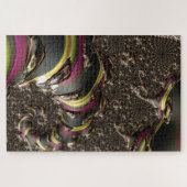 Groovy カラフルトリップ（幻覚体験）のようなファンキー Spiraling Fractal A ジグソーパズル (横)