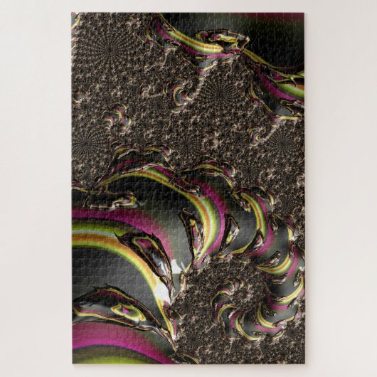 Groovy カラフルトリップ（幻覚体験）のようなファンキー Spiraling Fractal A ジグソーパズル (縦)