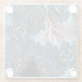 Groovy カラフル Boho Hippie Mandelbrot Fractal Art ガラスコースター (裏面)