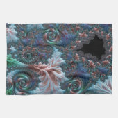 Groovy カラフル Boho Hippie Mandelbrot Fractal Art キッチンタオル (横)
