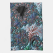 Groovy カラフル Boho Hippie Mandelbrot Fractal Art キッチンタオル (縦)