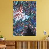 Groovy カラフル Boho Hippie Mandelbrot Fractal Art キャンバスプリント (インサイチュ (リビング))