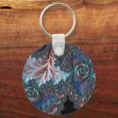 Groovy カラフル Boho Hippie Mandelbrot Fractal Art キーホルダー (正面)