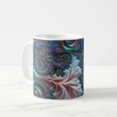 Groovy カラフル Boho Hippie Mandelbrot Fractal Art コーヒーマグカップ (正面左)