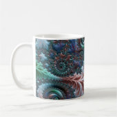 Groovy カラフル Boho Hippie Mandelbrot Fractal Art コーヒーマグカップ (左)
