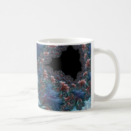 Groovy カラフル Boho Hippie Mandelbrot Fractal Art コーヒーマグカップ (右)