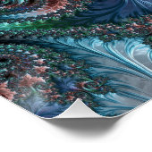 Groovy カラフル Boho Hippie Mandelbrot Fractal Art ポスター (コーナー)