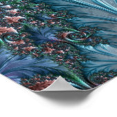 Groovy カラフル Boho Hippie Mandelbrot Fractal Art ポスター (角)