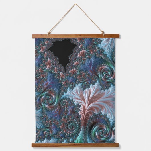 Groovy カラフル Boho Hippie Mandelbrot Fractal Art 吊り下げ型タペストリー (正面)