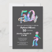 Groovy ファンキー Disco Ty Dye Women's 50誕生日 招待状 (正面)