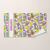 Groovy、レトロ90s、白 ハンドタオル (ハンドタオル)