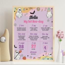 Groovy 不気味 One誕生日マイルストーン記号 ポスター