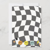 Groovy 名門私立校風の Y2Kハッピー顔レトロ誕生日 招待状 (裏面)