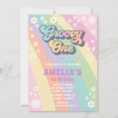 Groovy 1誕生日の招待 招待状 (正面)