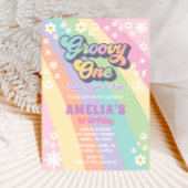 Groovy 1誕生日の招待 招待状