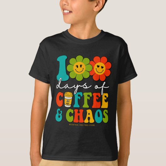 Groovy 100日のコーヒーとカオス先生100 Da Tシャツ (正面)