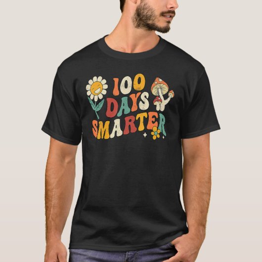 Groovy 100日頭が切れるHippie先生100日 Tシャツ (正面)