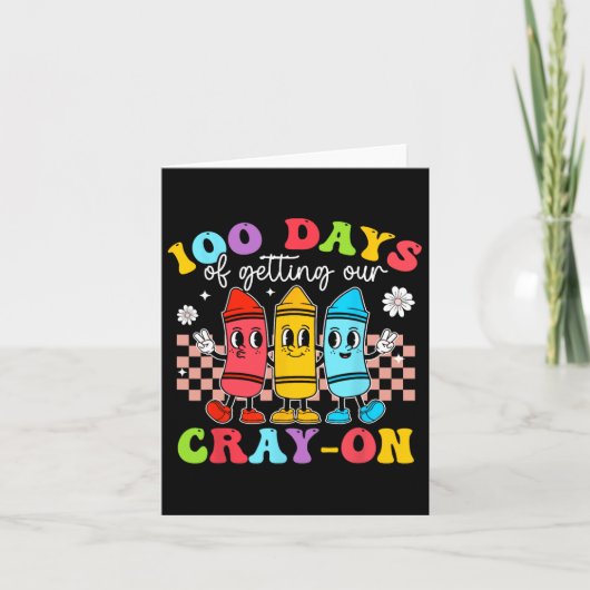 Groovy 100日Getting Crayon Students先生Sc カード (正面)