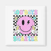 Groovy 100 Days Smarter Retro 100th Day Of School マグネット (正面)