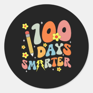 Groovy 100th Day Of School先生キッズ100日S ラウンドシール