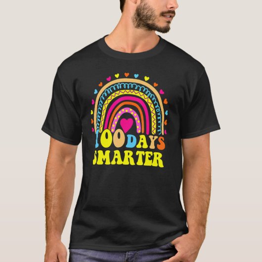Groovy 100th Day of School先生レインボー100day Tシャツ (正面)
