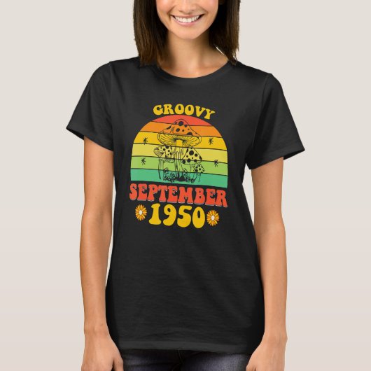 Groovy 1950年9月以降72レトロ誕生日部品 tシャツ (正面)