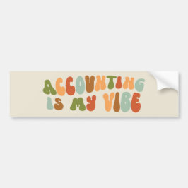 Groovy 1970s Accounting Is My Vibe, Accountant バンパーステッカー