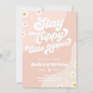 Groovy 1stバースデーステイリトルトリップ（幻覚体験）のようなヒッピー 招待状