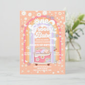 Groovy 1st Birthday Invitation 招待状 (スタンド正面)