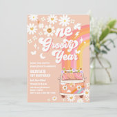 Groovy 1st Birthday Invitation 招待状 (スタンド正面)