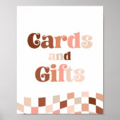 Groovy 2つクールの2番目の誕生日カードとギフトサイン ポスター (正面)