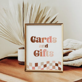 Groovy 2つクールの2番目の誕生日カードとギフトサイン ポスター