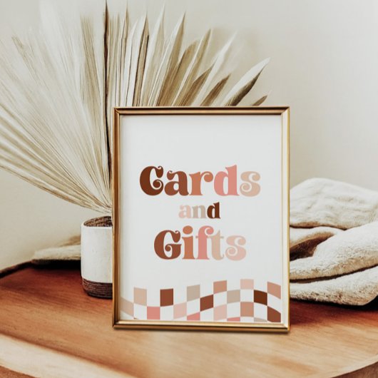 Groovy 2つクールの2番目の誕生日カードとギフトサイン ポスター