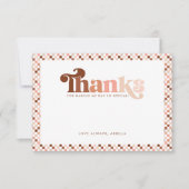 Groovy 2女クールの子市松模様にの2番目の誕生日 サンキューカード (正面)