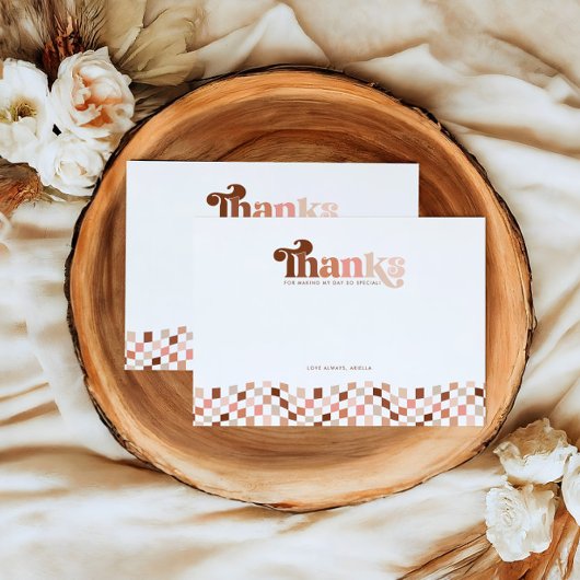 Groovy 2女クールの子市松模様にの2番目の誕生日 サンキューカード