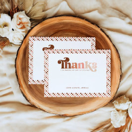 Groovy 2女クールの子市松模様にの2番目の誕生日 サンキューカード