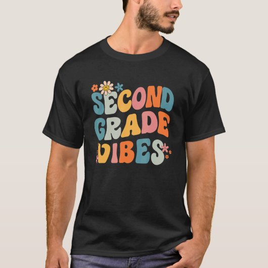 Groovy 2年生先生学生レトロ戻る tシャツ (正面)