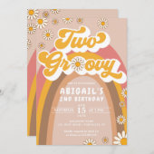 Groovy 2nd誕生日招待状 招待状 (正面/裏面)