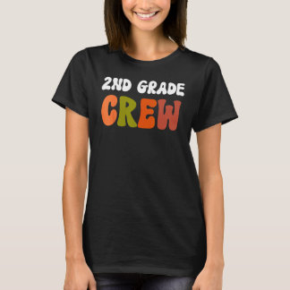 Groovy 2nd Grade Crew Happy Back To School Teacher Tシャツ