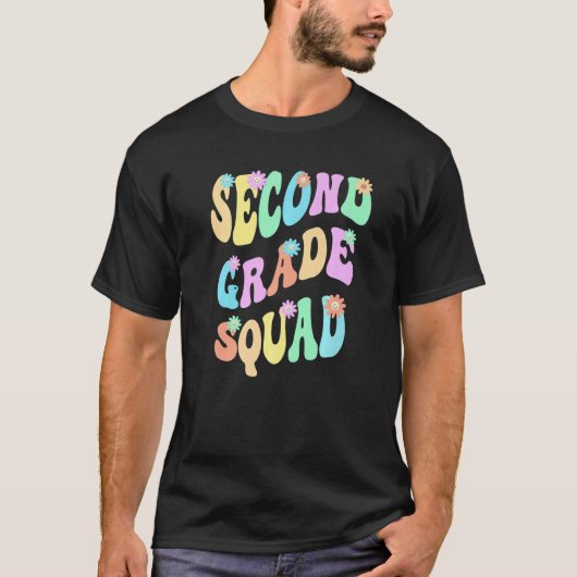 Groovy 2nd Grade Squad School Teacher Second Gr Re Tシャツ (正面)